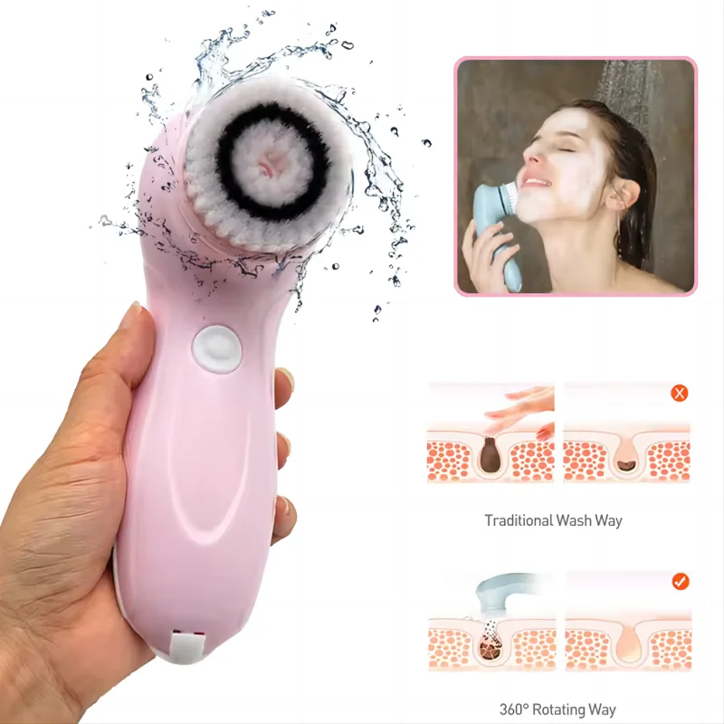 Facial Cleansing Brush Face Scrubber Electric Exfoliating Spin Cleanser Device Waterproof Deep Cleaning Massage Remove Blackhead 4