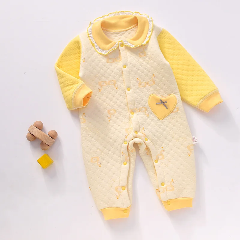 

Spring Winter Soft Rompers Infant Baby Boy Girls cute lapel Jumpsuit Climbing Pajamas Onesie Bodysuit Newborn Baby Girls Clothes