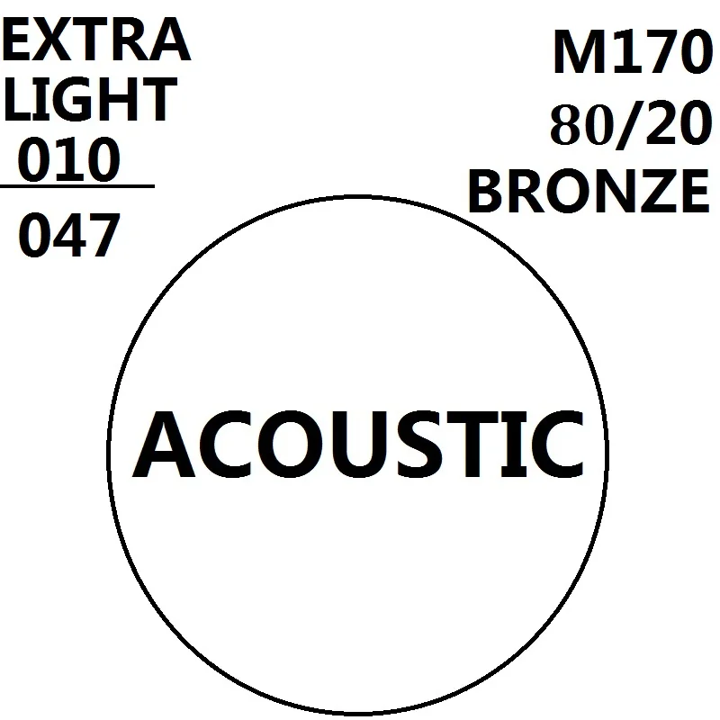 

Струны для акустической гитары 80/20, бронзовые Струны для гитары M170 010-047, 1 комплект