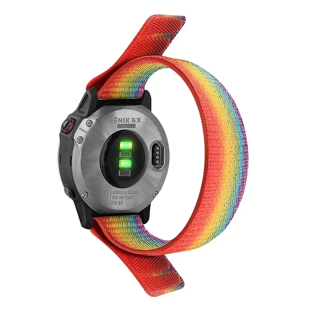 Nylon Strap with Hook and Loop Closure, 22mm/26mm, for Multisport GPS Watches