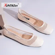 

Ladies Dancing Shallow Mouth Breathable Mesh Black Sandals Summer Fashion Women's Transparent Soft Flat Dress Boat Shoes 35-40