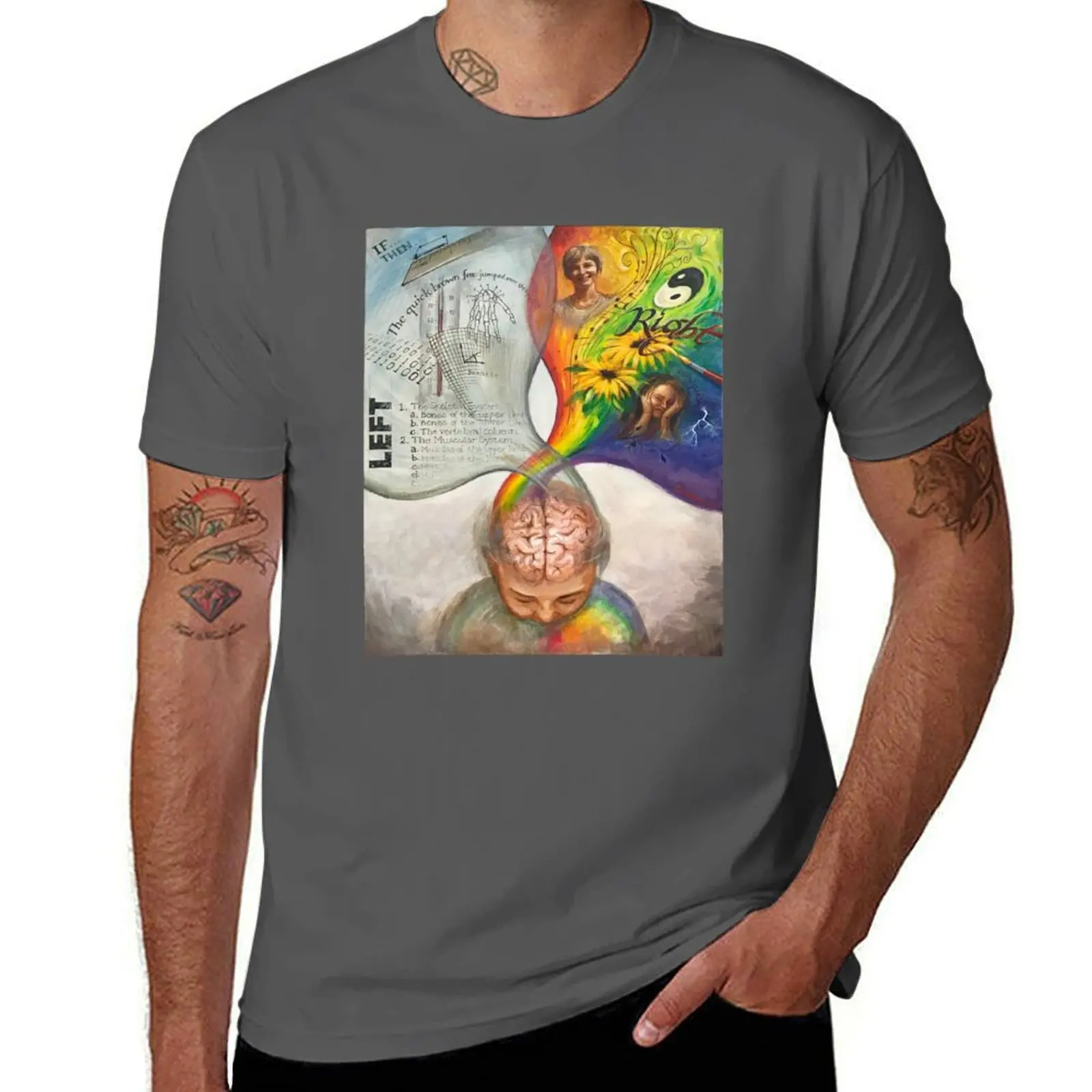 

My Brain' left/right hemispheres T-shirt quick-drying oversizeds Men's t-shirt