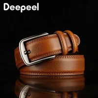 1Pc Deepeel 3.7*110-130cm Men's 2nd Cowskin Leather Belts Male Designer Business Waistband Crafts for Adults Jeans Accessories