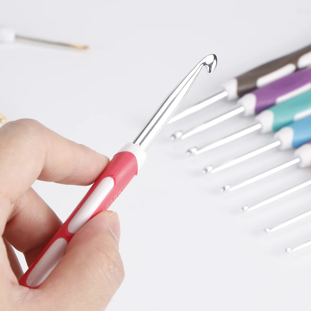 Juego De 9 Agujas De Tejer De Aluminio, Mango Ergonómico De, image size:1000x1000