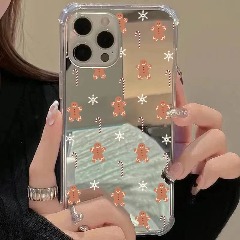 Festive Christmas Biscuit Man Mirror Acrylic Phone Case
