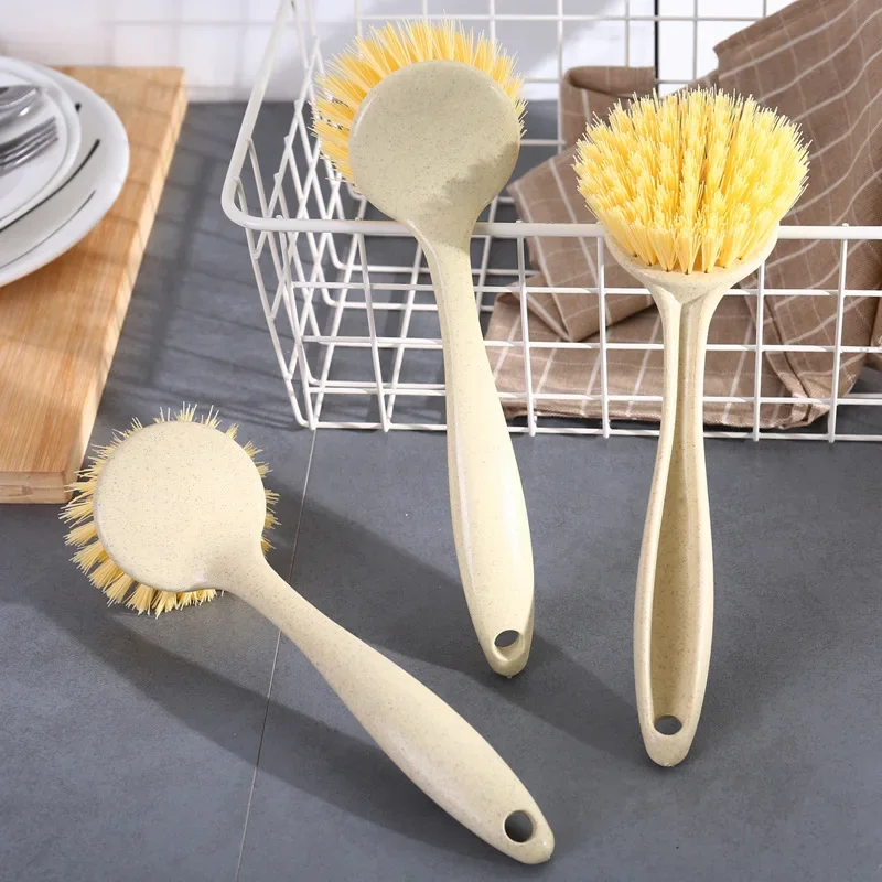 

Long Handle Kitchen Brush Household Decontamination Pan Scrub Dish Brush Can Be Hung Stove Top Clean