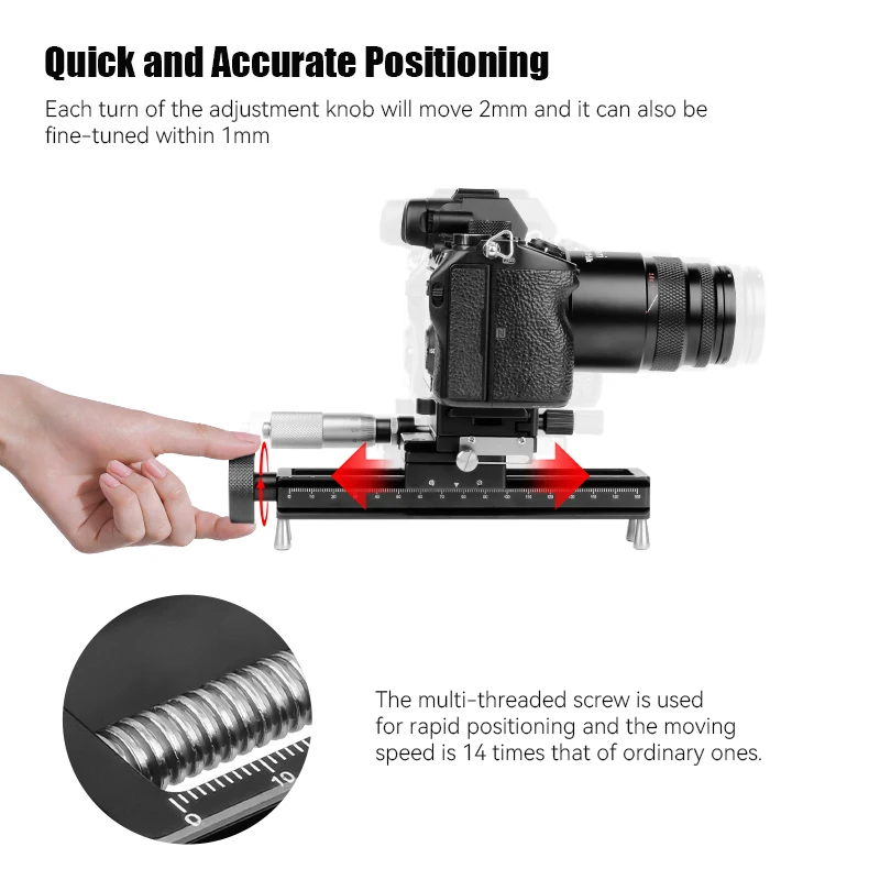 AstrHori 170MM Portable Aluminum Alloy Macro Focusing Rail Slider Camera Track Dolly Quick Release Slider Stabilizer Rail System