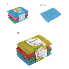 

Novel Cleaning Brush Convenient Printed Strong Decontamination Cleaning Brush Cleaning Sponge Cleaning Sponge 4Pcs/Set