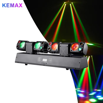 Luci a testa mobile da 80 W Telecomando RGBW DMX512 Fascio LED da discoteca a doppia testa Attrezzatura per DJ per feste Illuminazione scenica per eventi natalizi in club