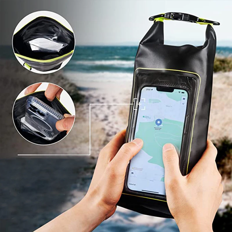 2L Waterproof Bag Outdoor Shoudler Bag 2-In-1 Mobile Phone Waterproof Bag Pvc Swimming Waterproof Bag for Beach Boat Sports