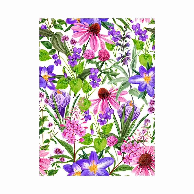 

Fresh Floral Peel and Stick Wallpaper Removable Pink Purple Daisy Leaf Vinyl Self Adhesive Wallpapers Boho Home Wall Mural