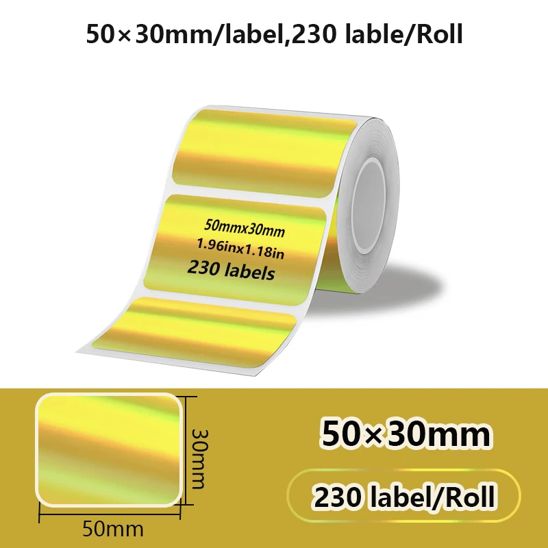 Self-Adhesive Thermal Labels Roll - 150pcs, 50x50mm