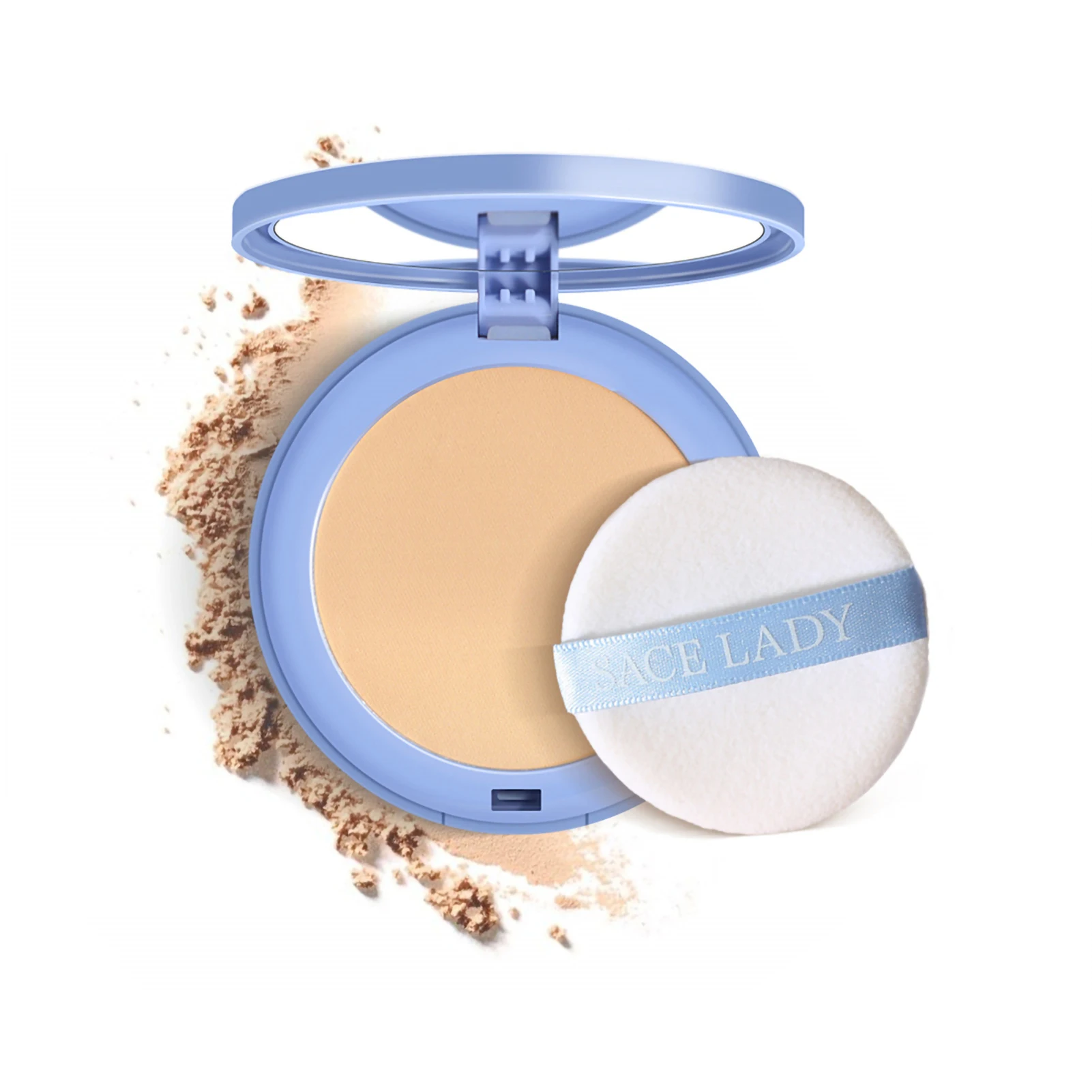Pressed Powder SACE LADY Face Setting Powder Full Coverage Cushion Pressed Powder Long Lasting Waterproof Concealer Makeup Cosmetics Make Up pressed powder foundation,setting powder,concealer powder,face powder,compact powder