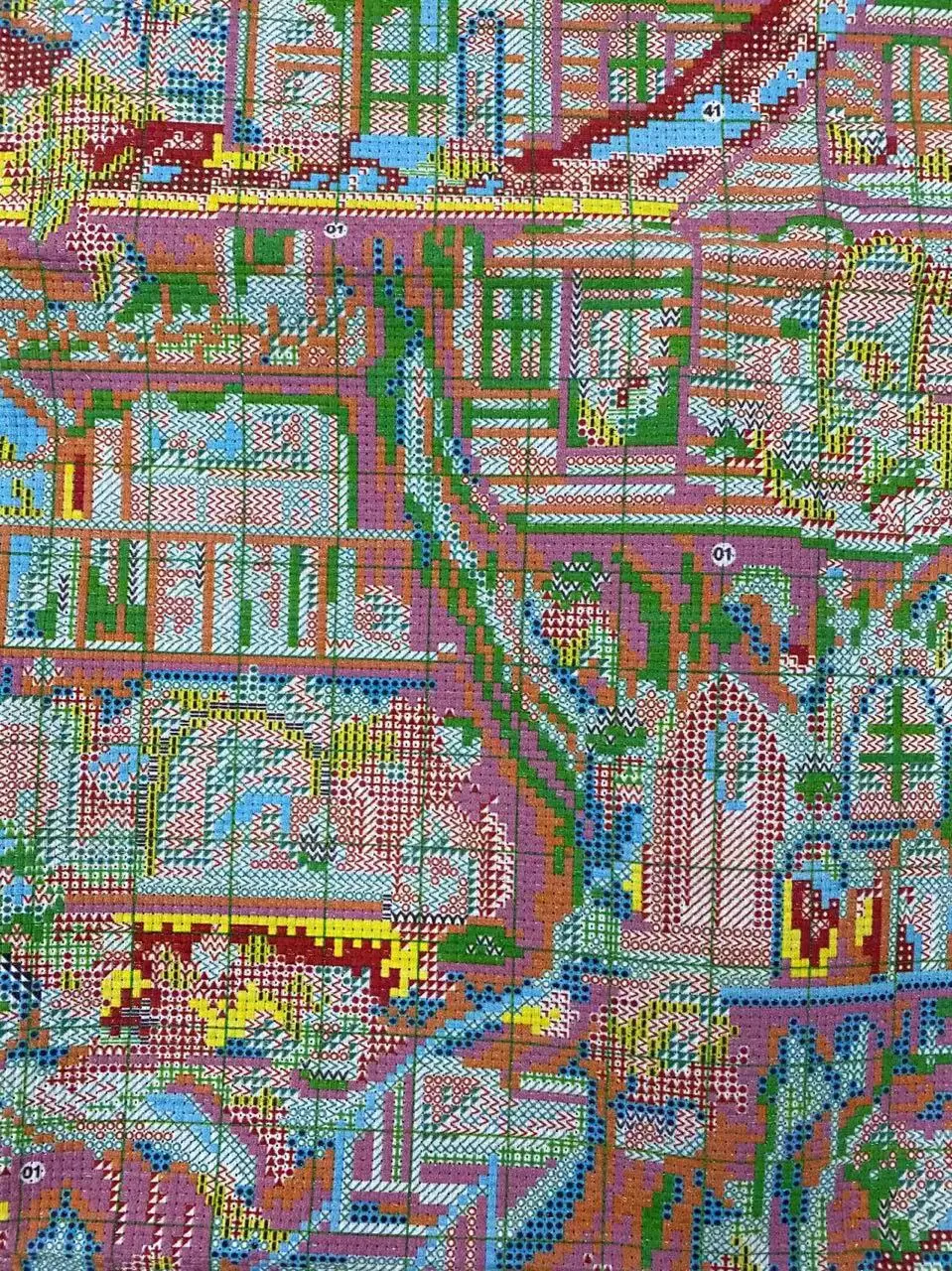 9ct 61x81cm Tree House Embroidery DIY Chinese Style Printed Kits Cross Stitch Needlework Set Home Decor Crafts