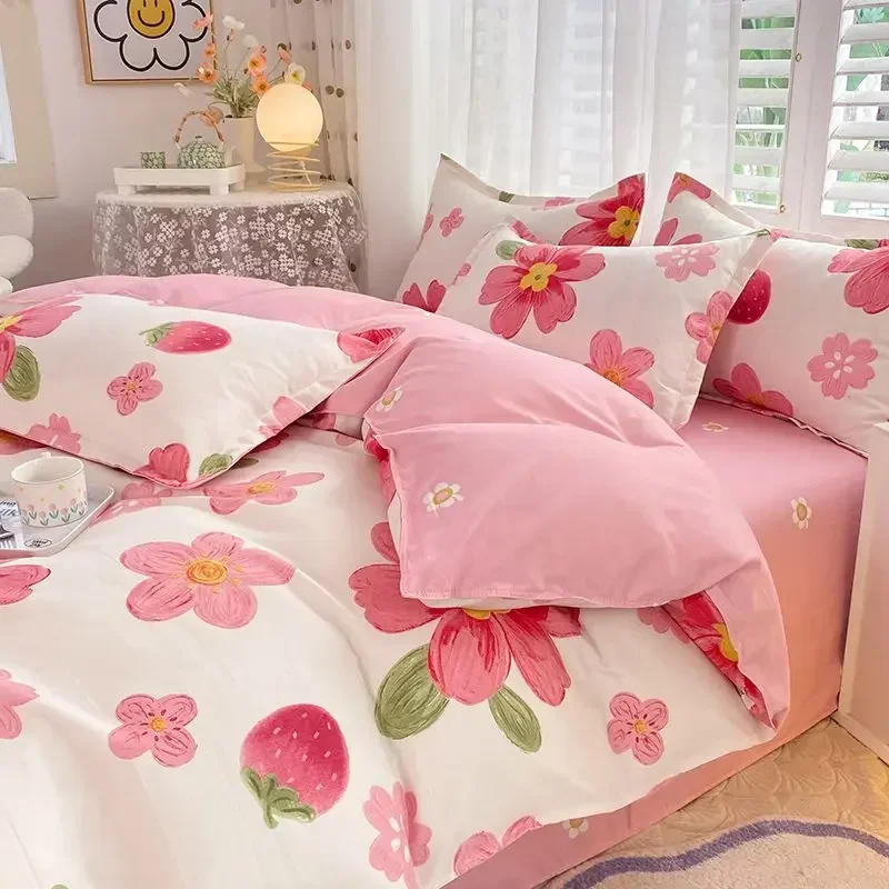 

Всесезонный Универсальный утолщенный хлопковый комплект постельного белья из четырех предметов с пододеяльником простыней простых одинарных и двойных предметов