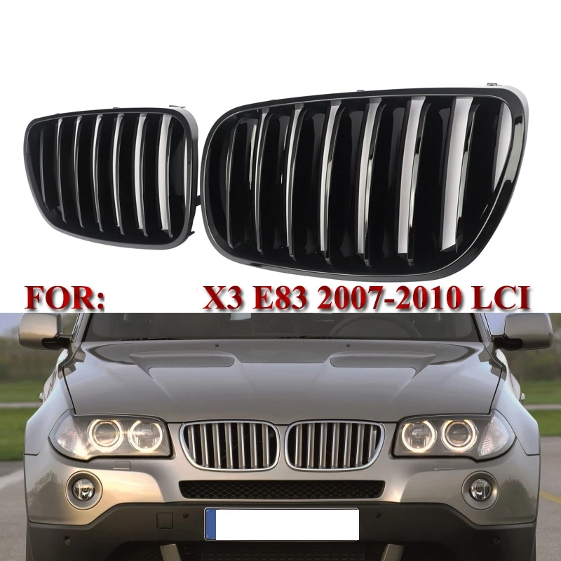 

Глянцевая черная решетка радиатора переднего бампера для BMW X3 E83 2007-2010