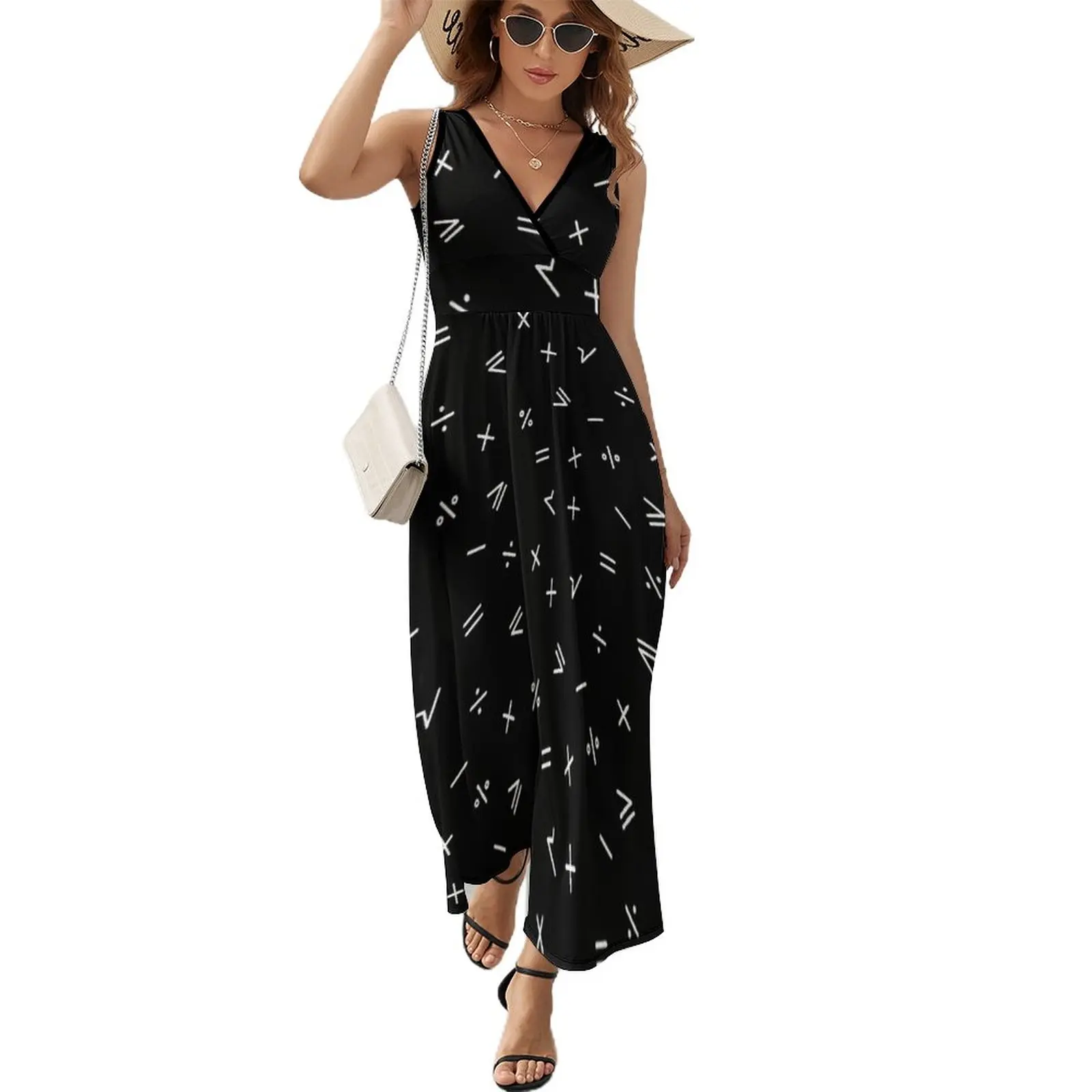 

Mathematical Seamless Pattern Sleeveless Dress long dresses for women dress for women