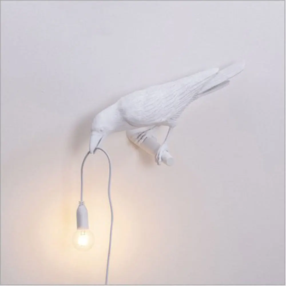 Nordic Resin Bird Wall Lamp Foyer Parlor Bedroom Bedside Sconce Creative Animal Decoration Desk Lamp Corridor Aisle Night Light black wall lights