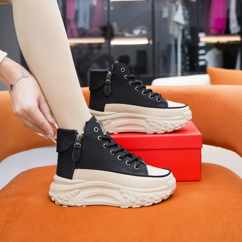 Women's Boots Snow Boots Plus Size Outdoor Daily Fleece Lined Mid Calf Boots Winter Lace-up