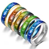 AsJerlya Classic Body Temperature Change Color Mood Ring Star Moon Stainless Steel For Women Men Smart Discolor Rings Best Gifts 1