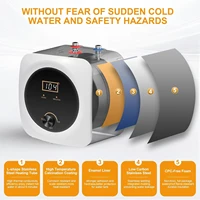 Mini chauffe-eau électrique 2,5 gallons sous évier, chauffe-eau instantané avec vanne T&P, inverseur 3 voies, 110V 120V 6