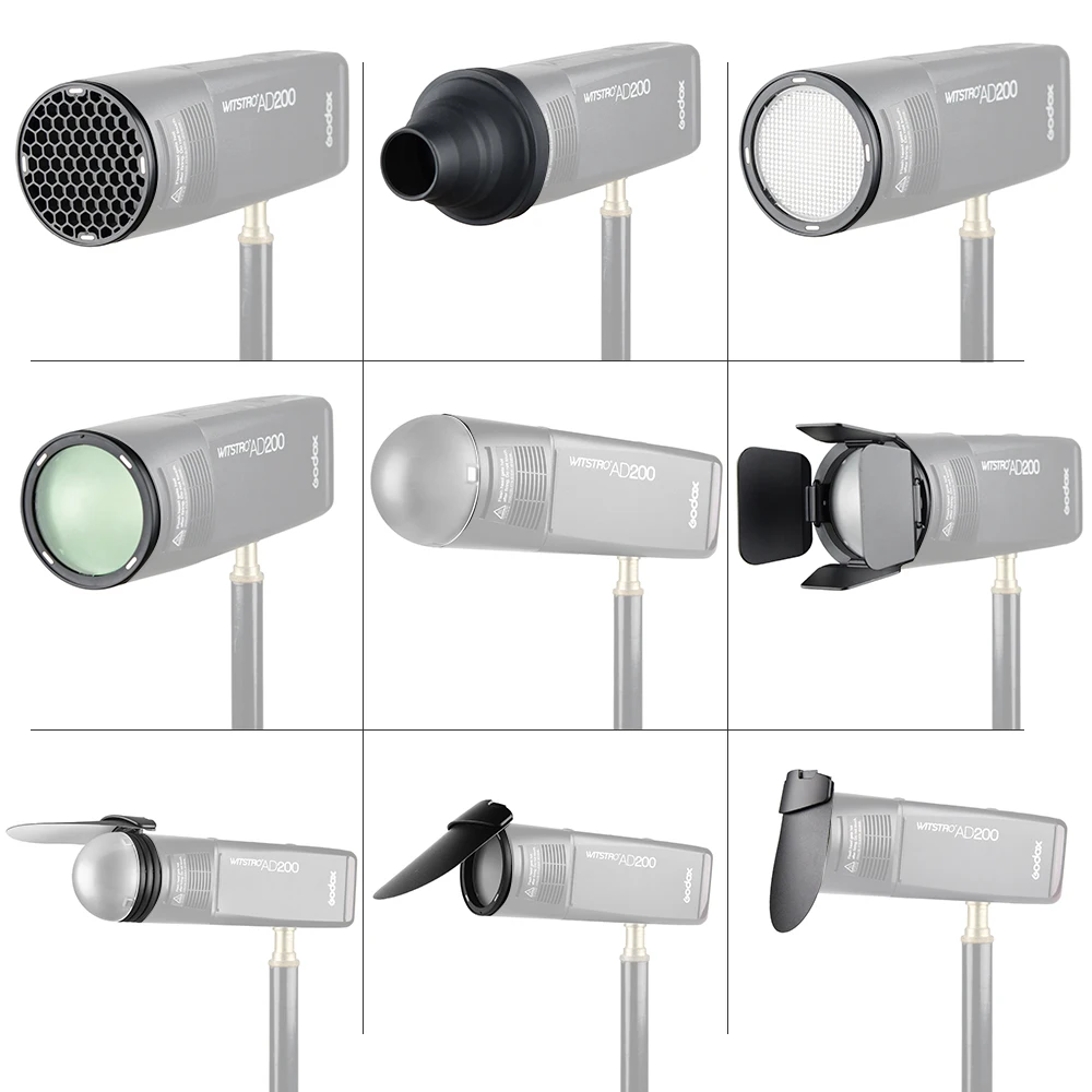 Godox AK-R1 Flash Accessory Set Mini Photography Allowance For Godox AD200 H200R V1 Round Flash lamp Head Soft light ball 3