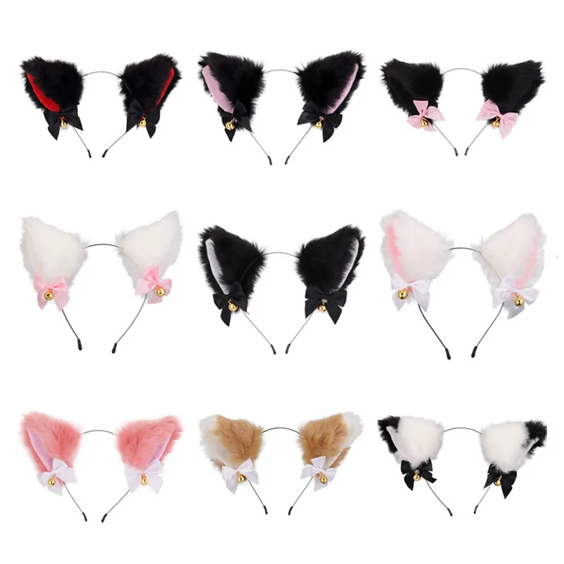 New Lovely Cat Ear Hair Wear Girls Anime Cosplay Costume Plush Hairband Night Party Club Bar Decorate Headbands Hair Accessories