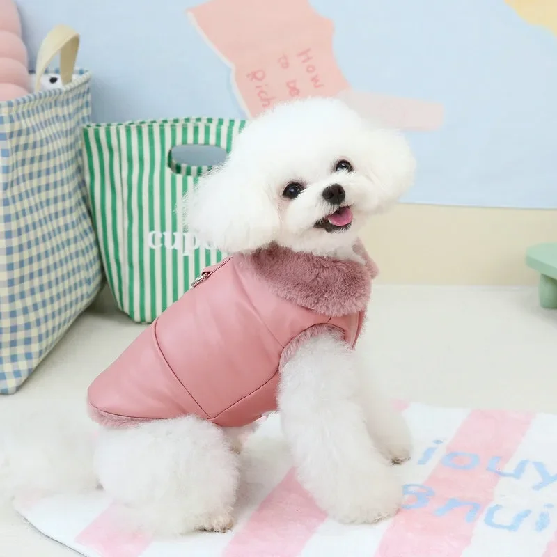 Fur Collar Warm Pet Jacket Vest for Small Medium Dogs Cats Waterproof Coat Winter Chihuahua Maltese Clothes Pug Puppy Apparels - Image 5