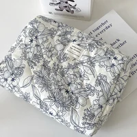 Sac à main vintage à fleurs pour femmes, sac cosmétique portable avec fermeture éclair, trousse de maquillage, trousse de toilette pour voyage, poudres matelassées, vente en gros 5