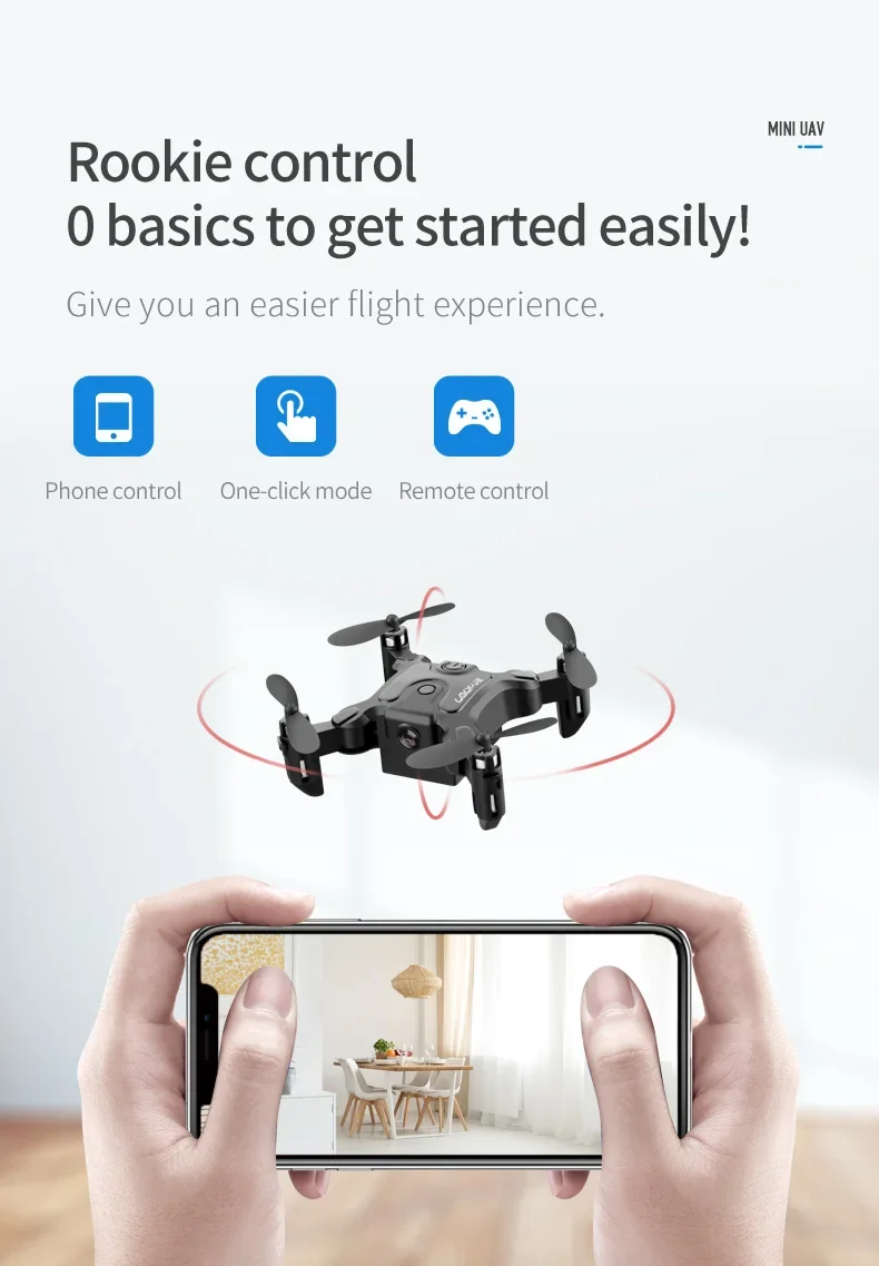 Mini Drone plegable 8k HD 5G Wifi FPV presión de aire mantenimiento de altitud » Mini Drone plegable 8k