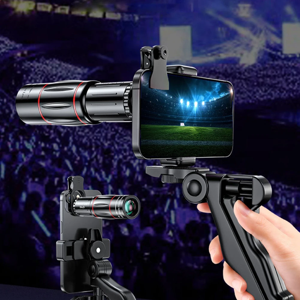 18/28/36X Mobile Phone Camera Lens Universal Zoom Monocular Telescope Phone Camera Telephoto Lens for Camping Hunting Sports