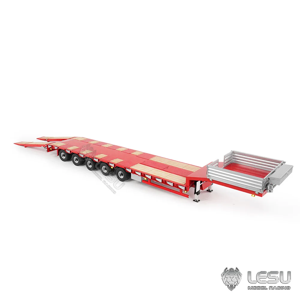 LESU LS-A0055 1/14 RC 유압 엔지니어링 트레일러 5축 세미 트레일러 모델 자동차 성인 어린이 장난감