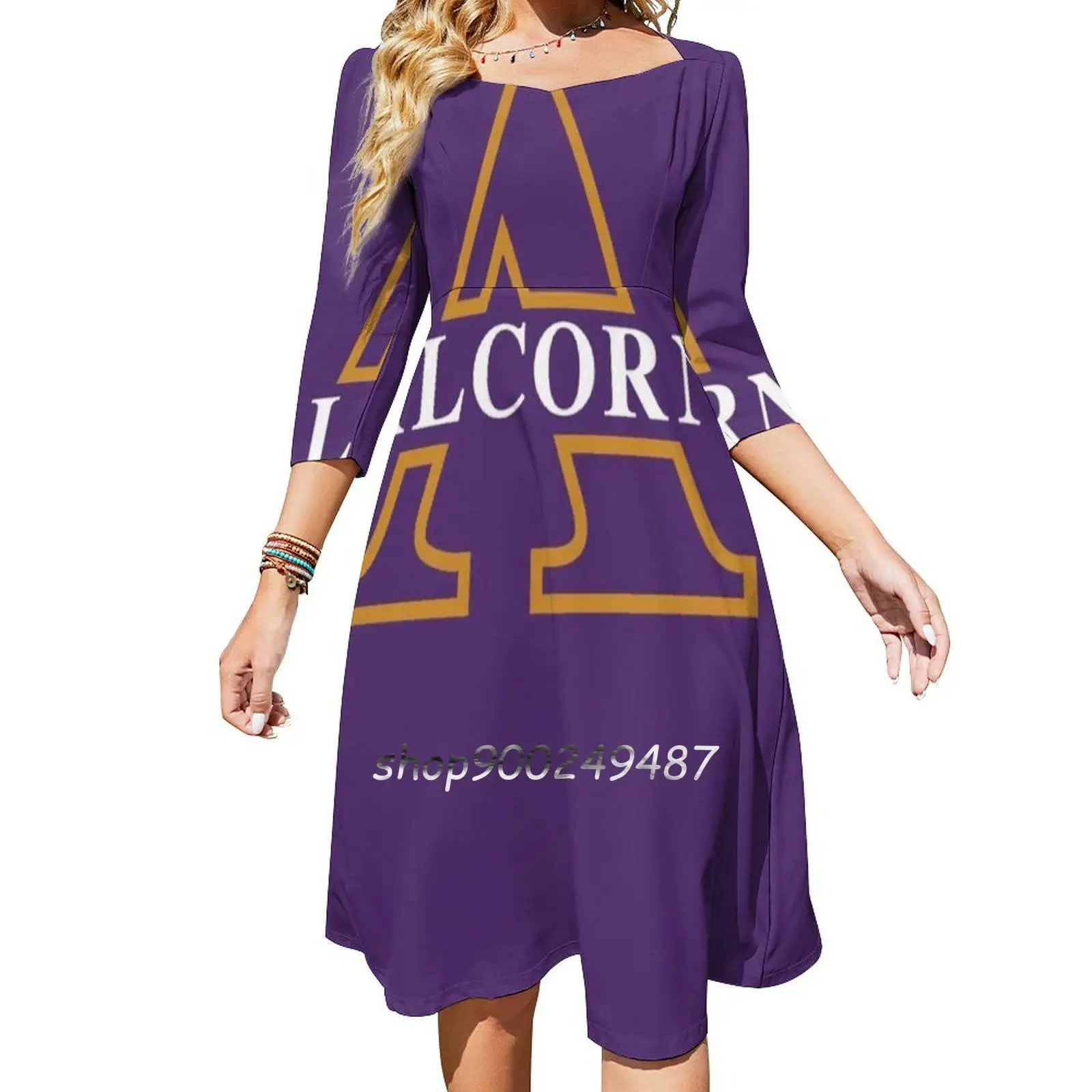 

Alcorn State University Sweetheart Knot Flared Dress Fashion Design Large Size Loose Dress Alcorn State University Sport League