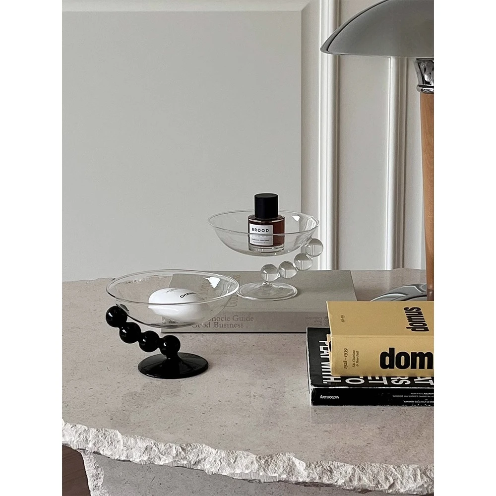 

More transparent glass bowl creative home living room coffee table, fruit dessert bowl, snack plate decorative ornaments