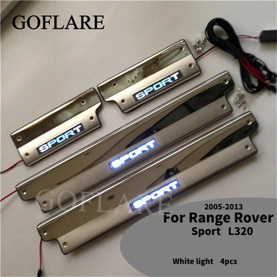 

Автомобильные аксессуары для Range Rover Sport L320 2005-2010 2013 светодиодный, Накладка на порог двери, защитная накладка для входа в педаль, порог