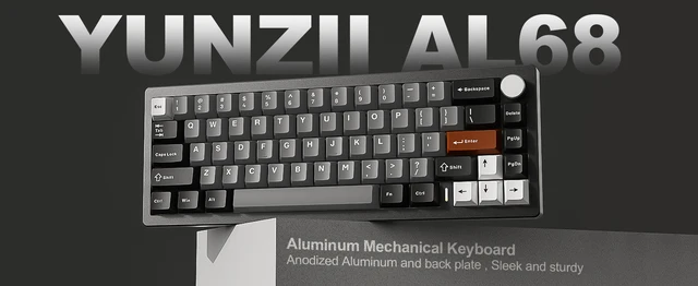 YUNZII AL68 ブラック QMK/VIA カスタムメカニカルキーボード