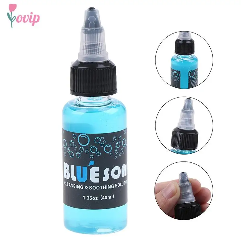 

New Arriva 1 x Bottle 40ml Tattoo Blue Soap Blue Soap Cleaning Soothing Solution Tattoo Studio Supply tool