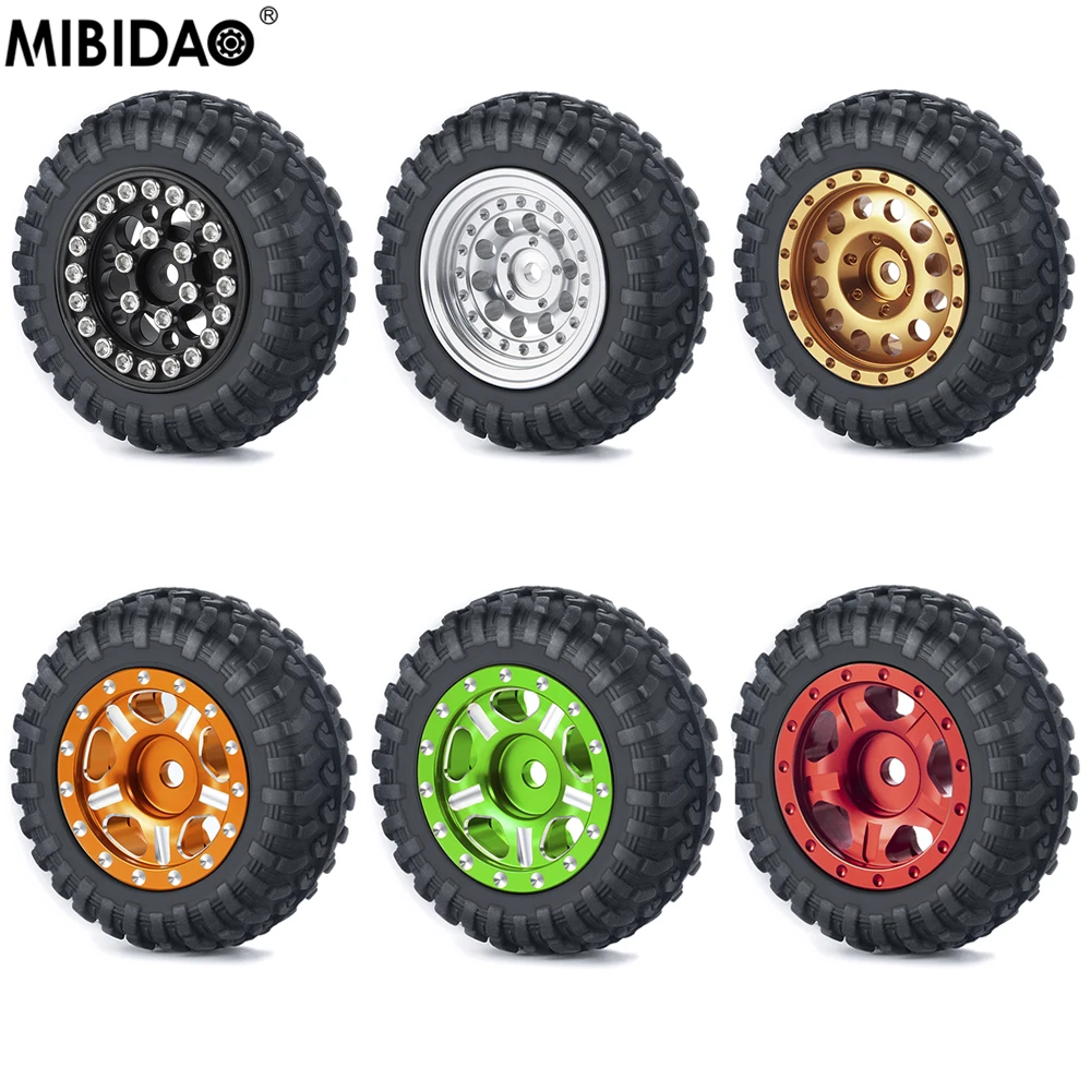 Mibidao 4 Pz Rc Cerchione Gomma Pneumatico Mozzo Ruota Adattatore Per Kyosho Mini-Z 4 X4 1/18 Jimny 1/24 Jeep Wrangler Rubicon Hilux Surf