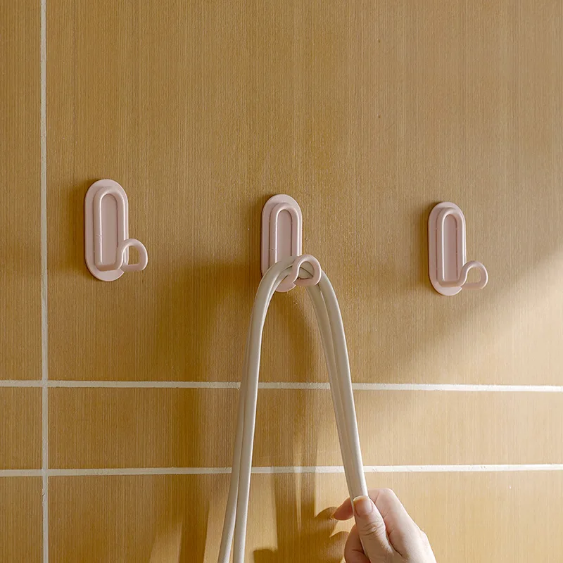 Punch-free Metal Hook Strong Viscose Adhesive Hook Load-bearing Door Back Wall Bathroom Kitchen Key Seamless Nail Clothes Hanger 3