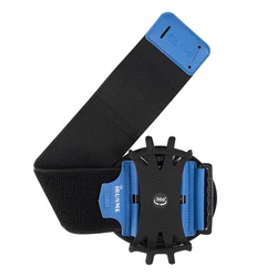 360 Degree Rotation Phone Holder Bracelet Wearable Mobile Phone Holder Adjustable Phone Wrist Bag Removable for Sports Fitness