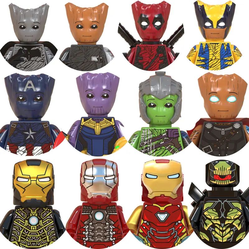 Supereroi Building Blocks Wolverine Deadpool Venom Thor Hulk Mini Anime Character Model Toys Regali Di Compleanno Per Bambini