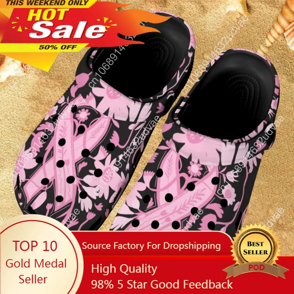 

2023 New Summer Breast Cancer Non-Slip Garden Shoes Fashion Hospital Work Medical Sandals Classic Home Wading Slides Zapatos