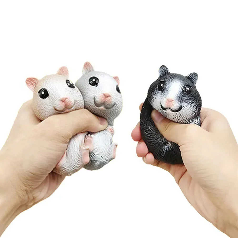 

New Cartoon Hamster Shape Squeeze Fitt Decompression Sensor Finger Stress Toy Random Novelty&Amusements Quick Rebound