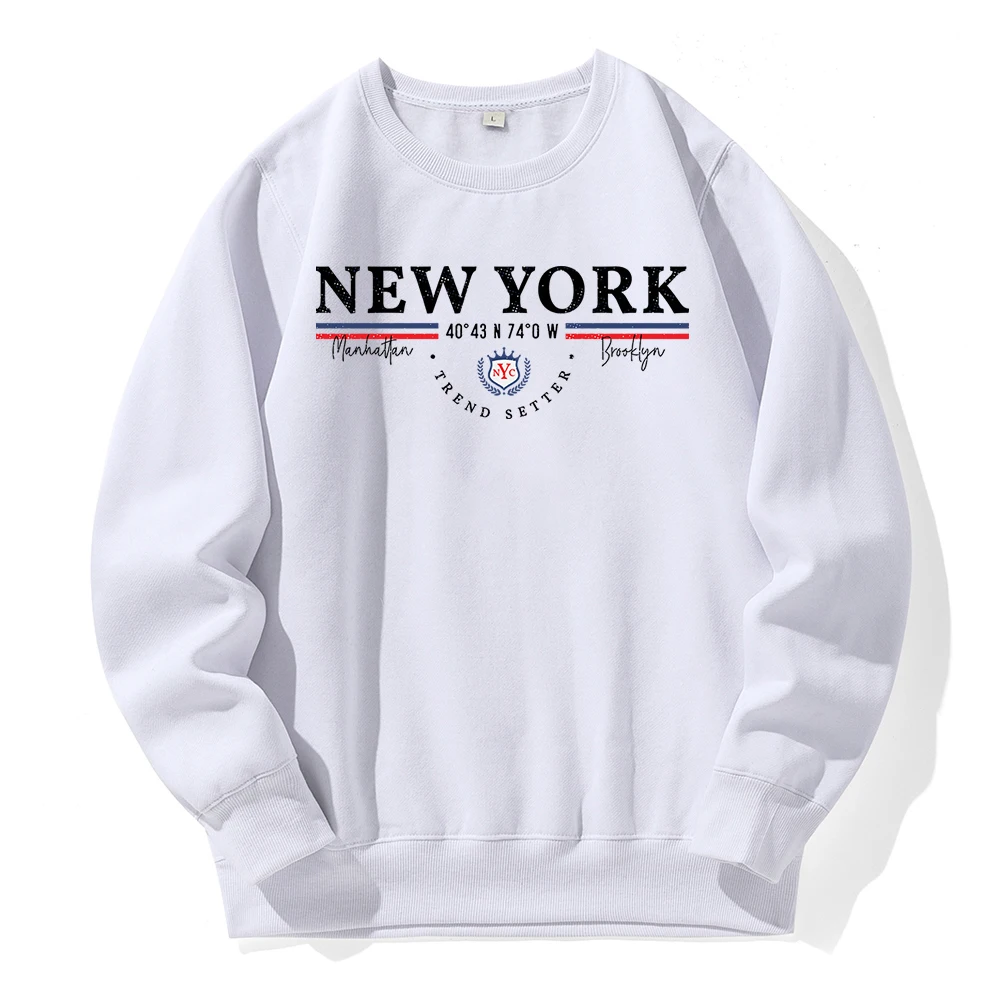 

New York Manhattan Brooklyn Trend Setter Male Hoodie Breathable Warm Hoodies Fashion Novelty Clothes Original Oversized Hooded