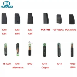 OUHUANUO SALE ! Transponder Car Key Chip 4D60 4D63 ID48 ID13 ID4C ID44 PCF7935 PCF7936AA PCF7936AS T5-ID20 4D60 Glass Chip