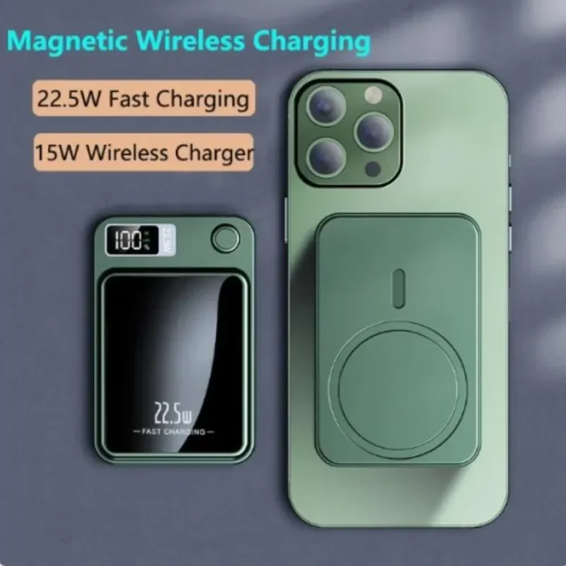 

2023 New Magnetic Wireless Charger 22.5W 10000mAh Mini Power Bank for Samsung Huawei Fast Charging Power Supply