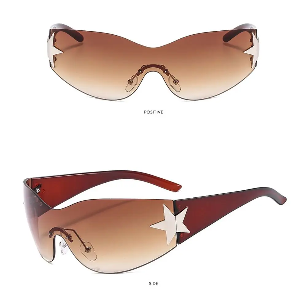 Rimless Sunglasses Oversized Trendy Y2K Wrap Around Sunglasses Punk One Piece Goggles Sports Sun Glasses Shades Driving_voghion.com