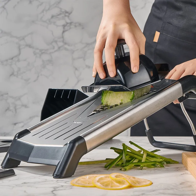Multifunctional V Shape Slicer Stainless Steel Slice Chopper Fruit & Vegetable Cutter with 5 Blades kitchen Tool
