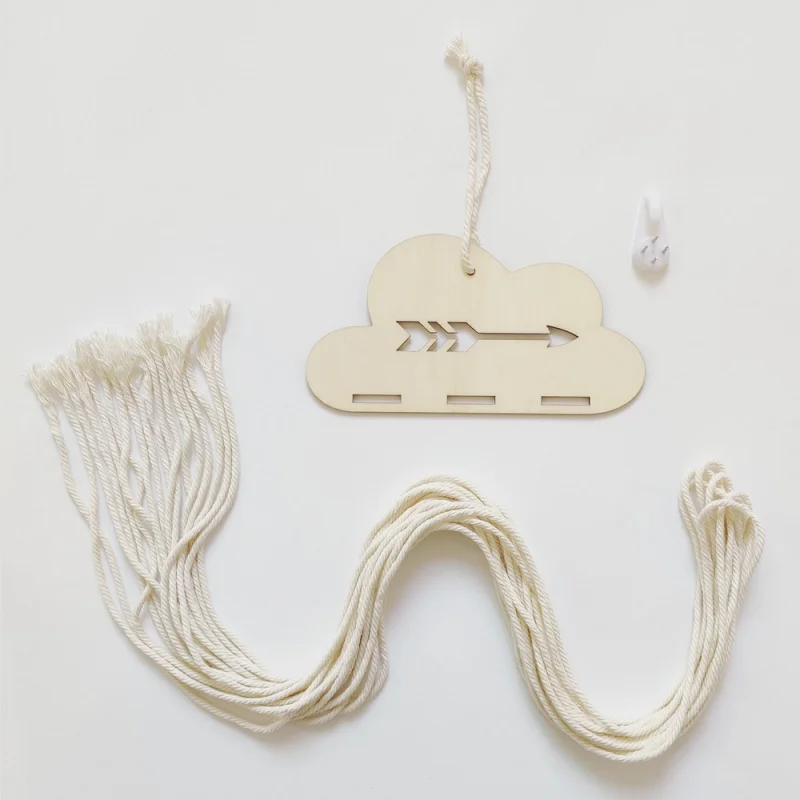 INS Nordic Wooden Cloud Baby Hair Clips Holder Princess Girls Hairpin Hairband Storage Pendant Jewelry Organizer Wall Ornaments