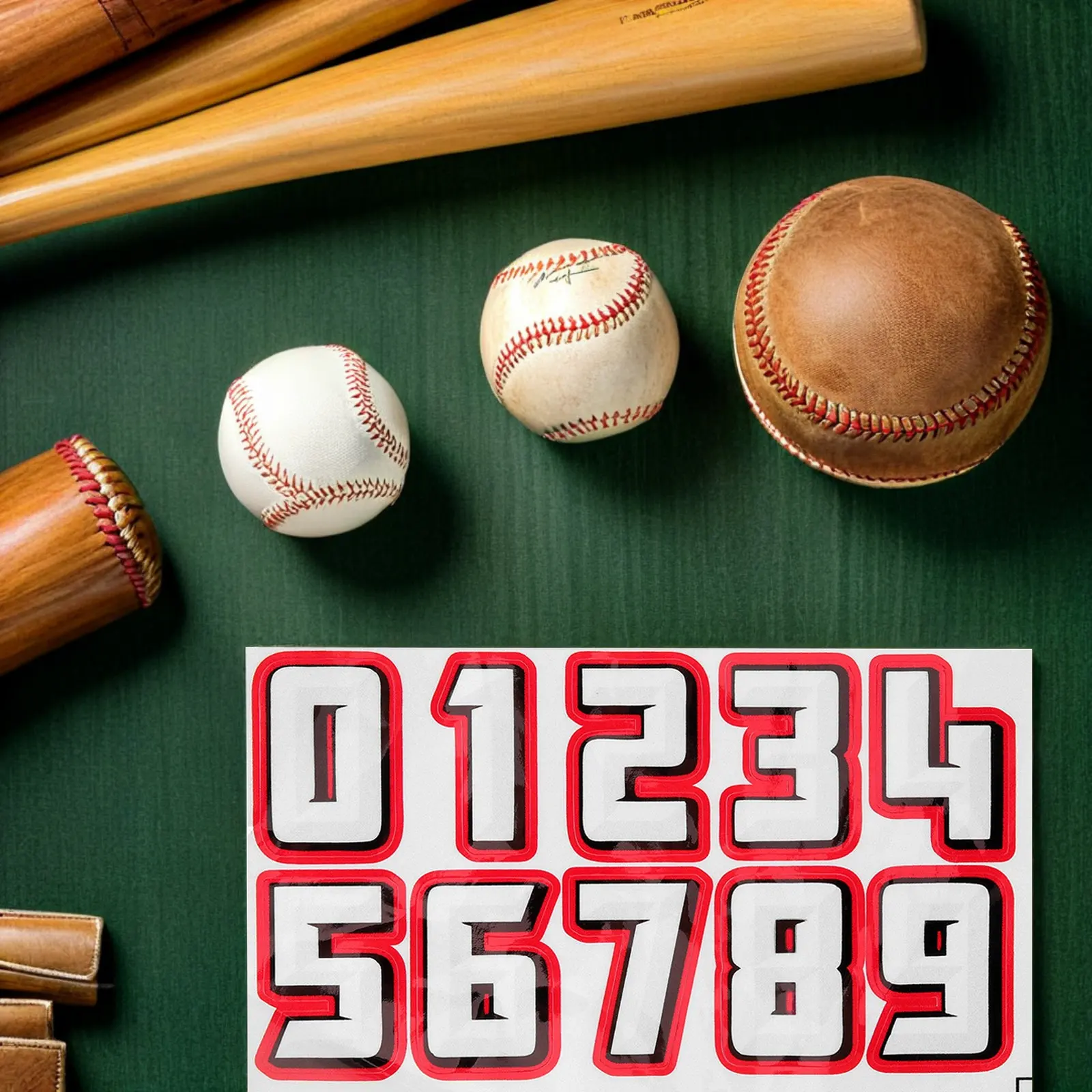 2세트 숫자 스티커 자체 접착식 플라스틱 축구 야구 데칼 스포츠 훈련 대회 라벨